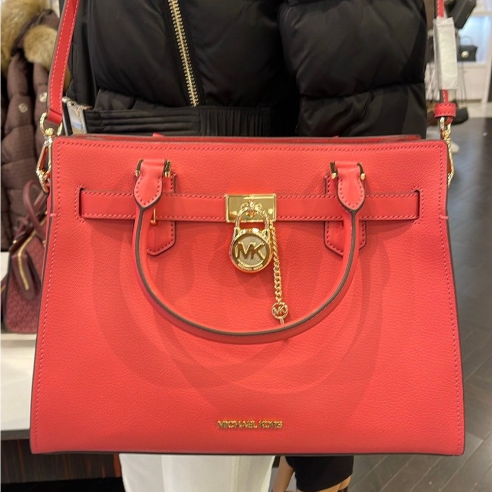 MICHAEL KORS HAMILTON MEDIUM SATCHEL COLOR: LIGHT BERRY SHERBET NWT - Picture 7 of 14